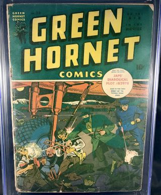 Green Hornet Comics 23 Cgc 3.  0 Harvey Pub Golden Age Rare Ww2 Schomburg 3
