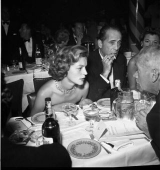 Humphrey Bogart Smoking Lauren Bacall Rare Candid B/w Camera Negative