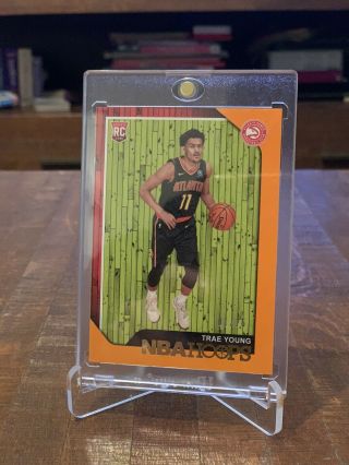 2018/19 Panini Hoops Trae Young Rare Rookie Orange Parallel First Printed 1/25