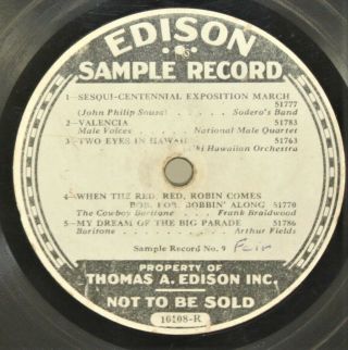 Rare Edison Diamond Disc 12 - Inch Dealer 