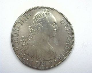 Guatemala 1797 - Ng Silver 8 Reales Extremely Fine Rare Date