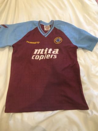 Aston Villa Football Shirt 89/90 Xl Hummel Mita Copiers Very Rare