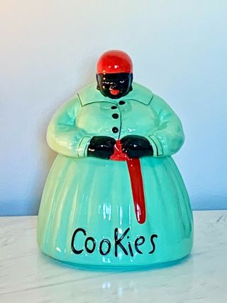 Vintage And Rare Mccoy Cookie Jar Aunt Americana Green And Red