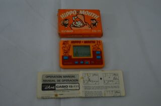 Rare Vintage 1987 Casio Cg - 111 Hippo Mouth Electronic Handheld Lcd Game Argentin