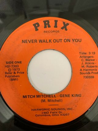 Rare Northern Soul 45/ Mitch Mitchell - Gene King " Never Walk Out.  " Prix Hear