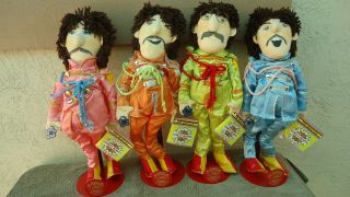 Rare Complete Set Of 4 Beatles Sgt Peppers Applause Dolls - From 1998 - Perfect