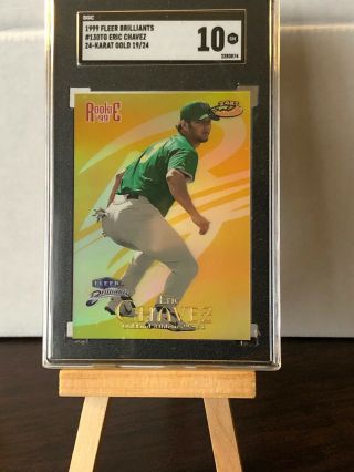 1999 Fleer Brilliants 24kt Eric Chavez Rc.  Gm 10 Extremely Rare 19/24