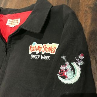 Authentic Rolling Stones Dirty Work Promotional Embroidered Jacket Rare Xl