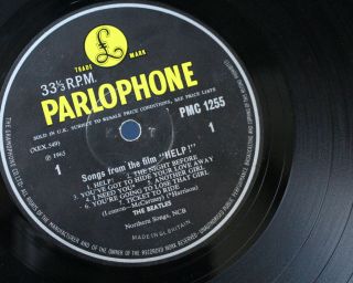 1965 UK MONO PARLOPHONE THE BEATLES HELP VINYL LP RARE 2