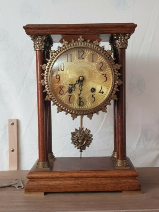 Very Rare Dutch Warmink Column Clock/mantle Clock From 1960