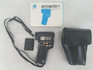 Minolta Spotmeter F Light Exposure Spot Meter w/ Lit,  Case & Cabeling.  RARE EUC 2