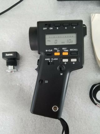 Minolta Spotmeter F Light Exposure Spot Meter w/ Lit,  Case & Cabeling.  RARE EUC 3