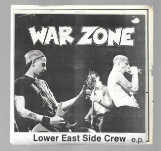 War Zone Lower East Side Crew Ep Vinyl 1987 With Inserts Revelation 1 Rare