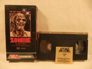 Zombie Vhs Tape Movie 1981 Wizard Video 019 Small Box Lucio Fulci Horror Rare