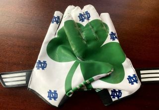 2011 Rare Team Issued Notre Dame Football Shamrock Series Gloves - L