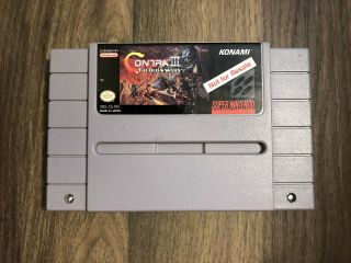 Contra Iii: The Alien Wars Contra 3 Snes Not For Resale Nfr Rare Demo Only