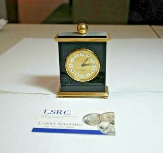Vintage Swiss Gubelin 8 Days 15 Jewels Desk/travel Alarm Clock 665386 - Rare ?