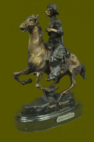 Rare Frederic Remington Trooper Of The Plains Bronze Statue Figure Figurine Gift