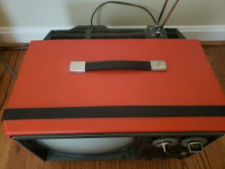 Vintage General Electric TV Retro Television Rare RED GE Home Decor ÑICE 3