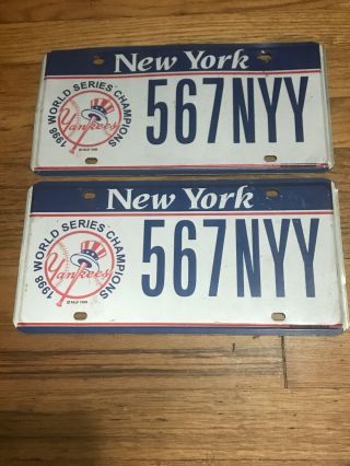 Rare 1998 York Yankees World Series Champions Mlb License Plate Ny