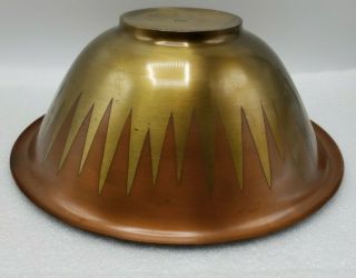 Rare Large Arts & Crafts Roycroft Copper Bowl Sunburst Two Tone 2