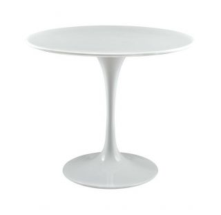 Saarinen Style Tulip Side Table - Rare White Glass Top