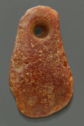 Authentic Neolithic Stone Age Baltic Amber Amulet Pendant Very Rare