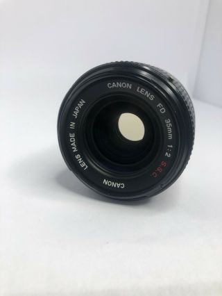 [as - Is] Canon Fd 35mm F/2 S.  S.  C Ssc Mf Wide Angle Lens From Usa Rare O Aperture