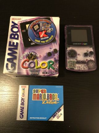 Game Boy Color Atomic Purple Console,  Limited K - Mart Edition Box Rare Variant
