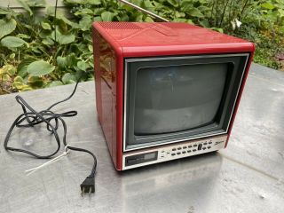 Vtg Zenith Red Swag Gaming Tv Television Rca Modern Mid Century Rare 1970s 1980s