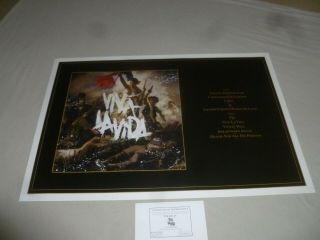 Coldplay Viva La Vida Limited Lithograph 17/25 Ap Rare Artist Proof 2008 Le