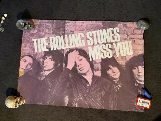 Rolling Stones Miss You Pink Promo Poster Keith Richard Rare Some Girls