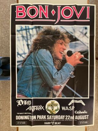 Bon Jovi,  Rare Live At Donington Park 54”x 38” Street,  Bus - Stop Promo1987 Poster