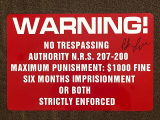 Bob Lazar - Signed Autograph Area 51 Warning Restricted Area Metal Sign Rare