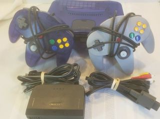 Nintendo 64 N64 Grape Purple Funtastic Video Game Console Rare.  With