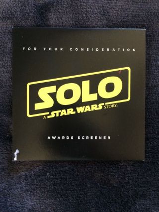 Fyc Solo A Star Wars Story Dvd Academy Screener 2019 Fyc Full Length - Rare