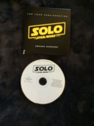FYC Solo A Star Wars Story DVD Academy Screener 2019 FYC Full Length - RARE 3
