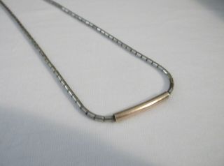 Rare Vintage Tiffany & Co.  14k Gold & Sterling Silver Necklace - 16 " Long