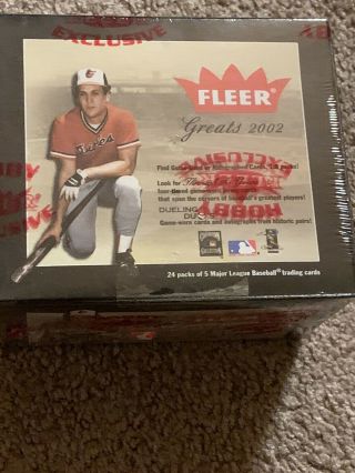 2002 Fleer Greats Of The Game Baseball Hobby Box - Rare