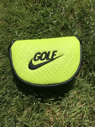 Nike Method Putter Headcover Neon Yellow Black Rare Mallet Golf Custom Gloves