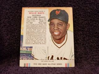 Very Rare 1955 Red Man 7 Willie Mays W/tab,  York Giants,  Look