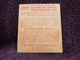 VERY RARE 1955 Red Man 7 Willie Mays W/TAB,  York Giants,  LOOK 2