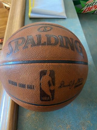 Rare Spalding Nba Official Game Ball Basketball Leather Cross Traxxion Broken In