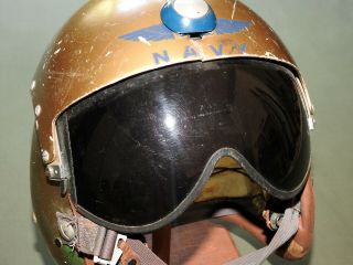 Us Navy 1950s Fighter Pilot Early Gentex Aph - 5 Flight Helmet Vtg Aviator Rare