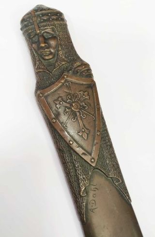 A.  Dahl - Rare And Signed Bronze Letter Opener.  For Collectors