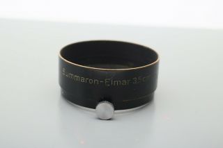 Leica FOOKH 3.  5cm f3.  5 Summaron - Elmar 35mm lens Black shade 12505 hood,  A36,  RARE 2