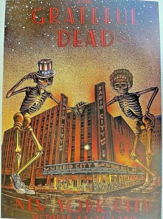 Rare Grateful Dead York City 1980 Vintage Orig Music Concert Promo Poster