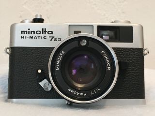 Rare Minolta Hi Matic 7s Ii | Rokkor 40mm F/1:1.  7