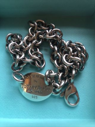Rare Please Return To Tiffany & Co.  York Chain Necklace 38cm 925