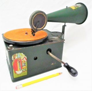 Rare Vintage Genola Mary Lu Portable Phonograph Gramophone 78 Rpm Record Player